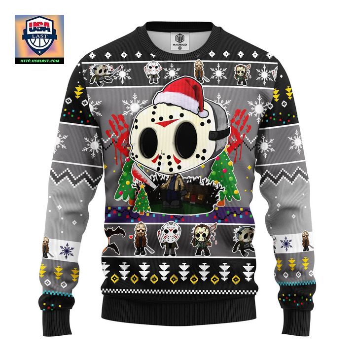 Jason Voorhees Chibi Ugly Christmas Sweater Amazing Gift Idea Thanksgiving Gift