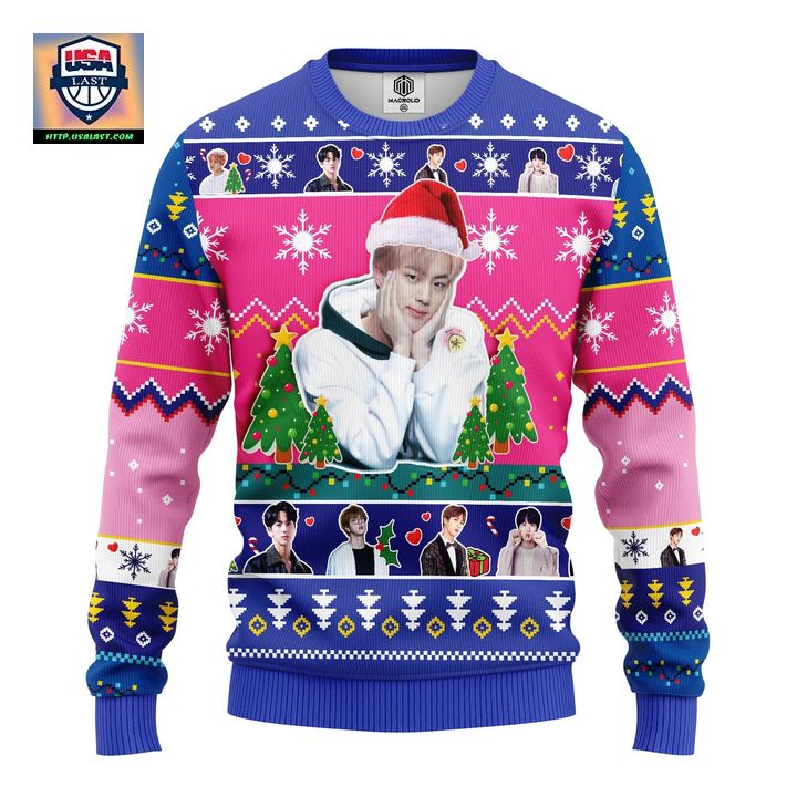Jin Bts Ugly Christmas Sweater Pink- Amazing Gift Idea Thanksgiving Gift