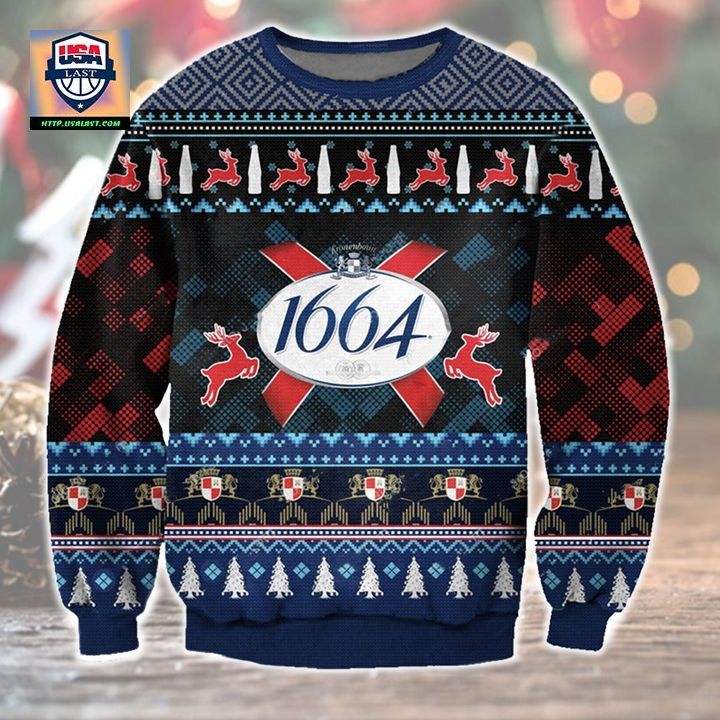 Kronenbourg 1664 Beer Ugly Christmas Sweater 2022 - Looking so nice