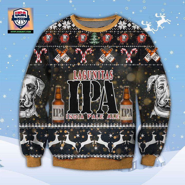 Lagunitas IPA Beer Ugly Christmas Sweater 2022 - Nice photo dude