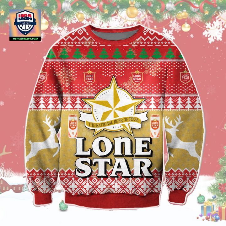 Lone Star Texas Light Beer Ugly Christmas Sweater 2022