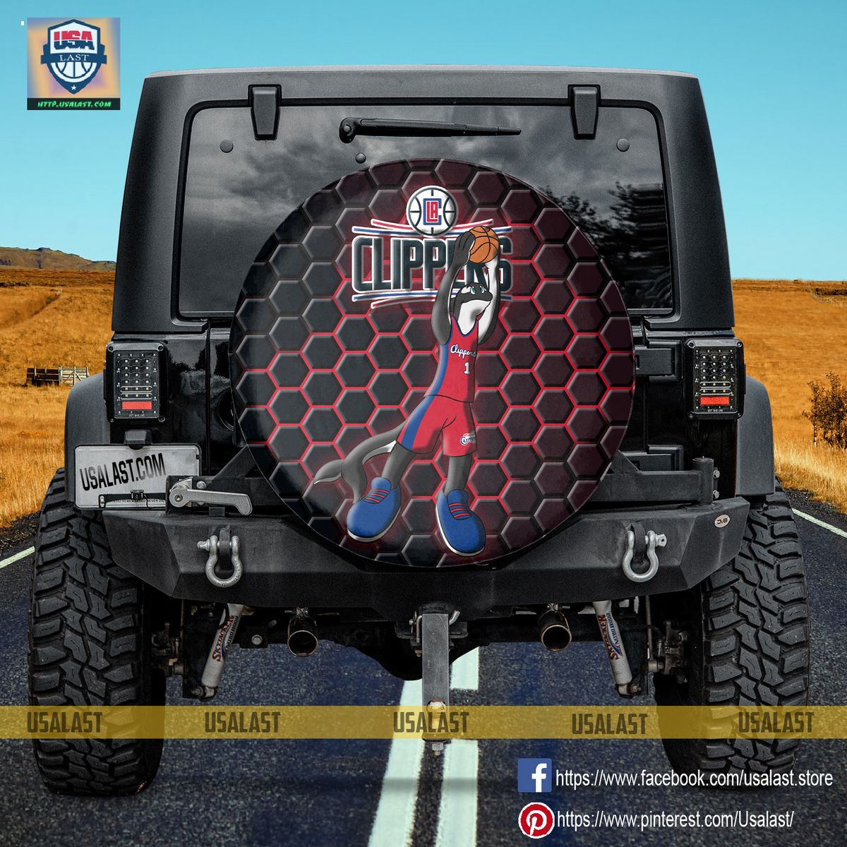 AMAZING Los Angeles Clippers NBA Mascot Spare Tire Cover
