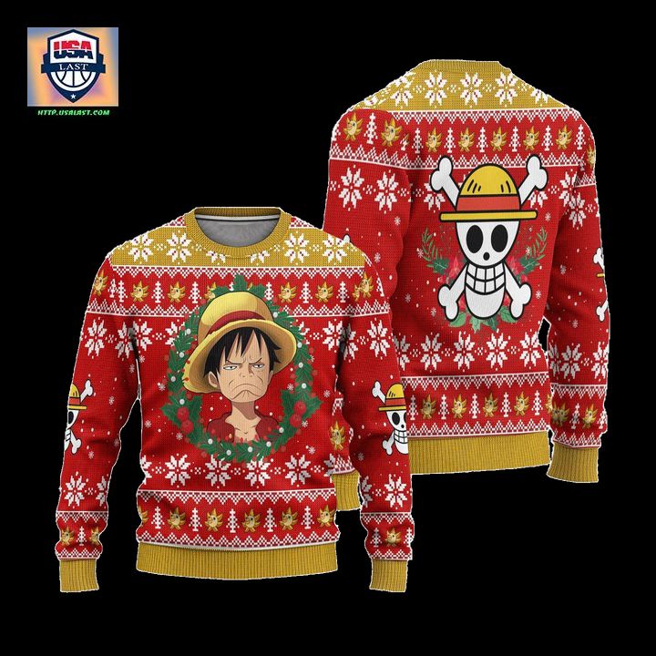 Luffy One Piece Anime Ugly Christmas Sweater Xmas Gift - Natural and awesome