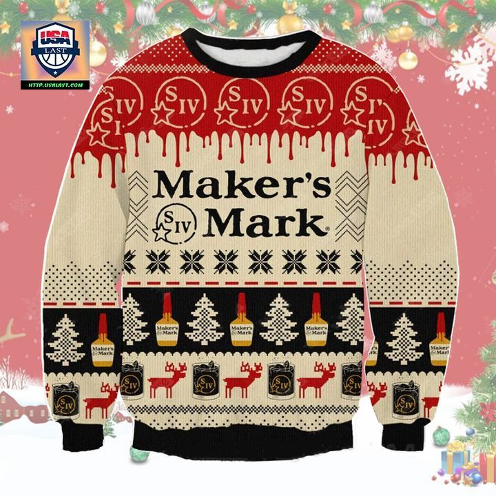Makers Mark Bourbon Whiskey Ugly Christmas Sweater 2022