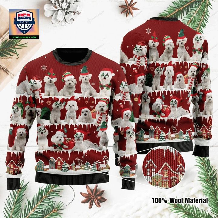 Maltese Dog Ugly Christmas Sweater 2022