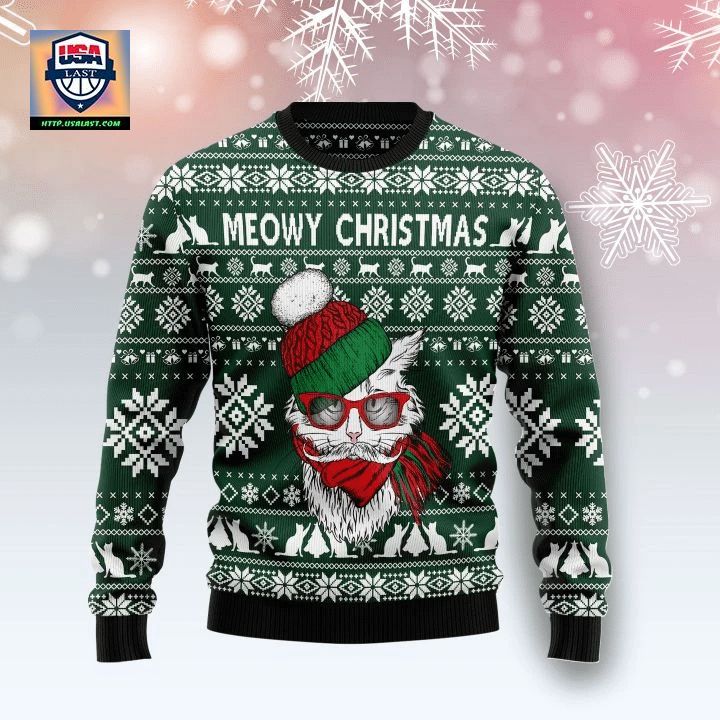 Meowy Christmas Ugly Christmas Sweater 2022 - Rocking picture