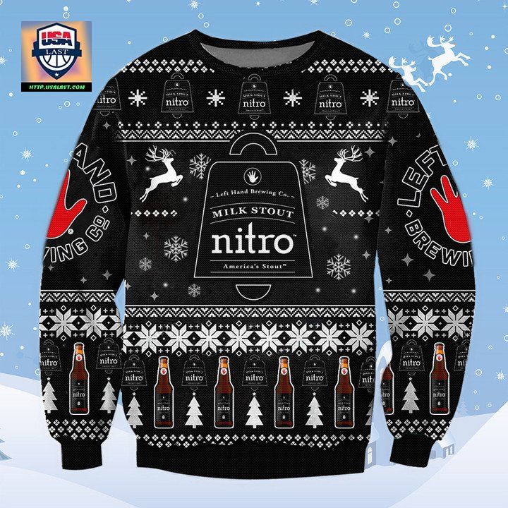 Milk Stout Nitro Beer Ugly Christmas Sweater 2022 - Damn good