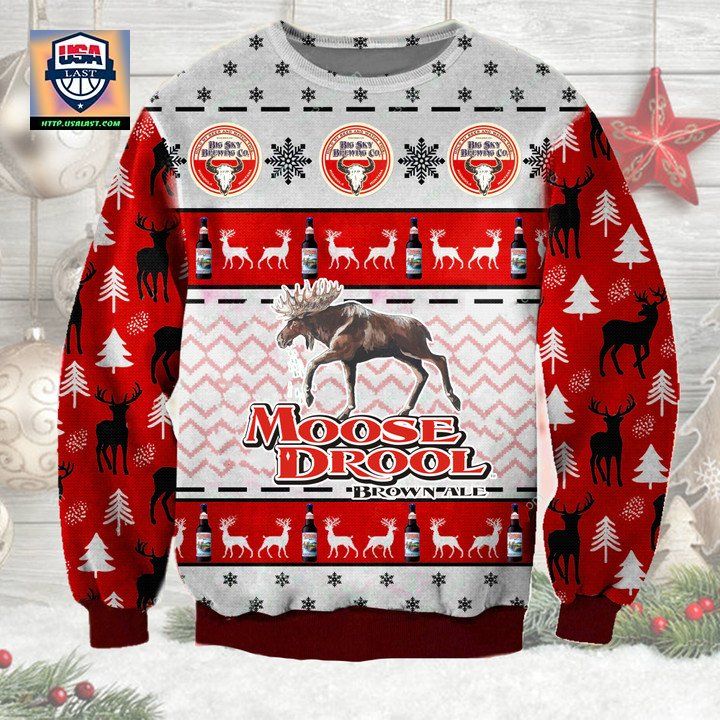 Moose Drool Brown Ale Ugly Christmas Sweater 2022 - Cuteness overloaded