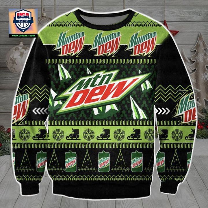 Mountain Dew Drink Ugly Christmas Sweater 2022 - You tried editing this time?