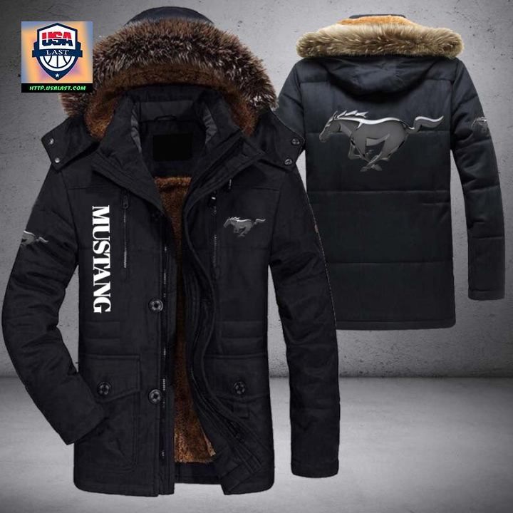 Mustang Car Brand Parka Jacket Winter Coat - Oh my God you have put on so much!