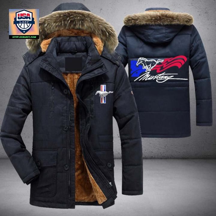 Mustang US Logo Brand Parka Jacket Winter Coat - It is too funny