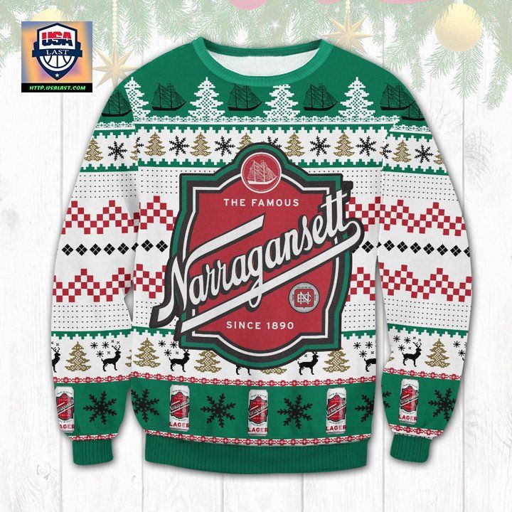 Narragansett Beer Ugly Christmas Sweater 2022