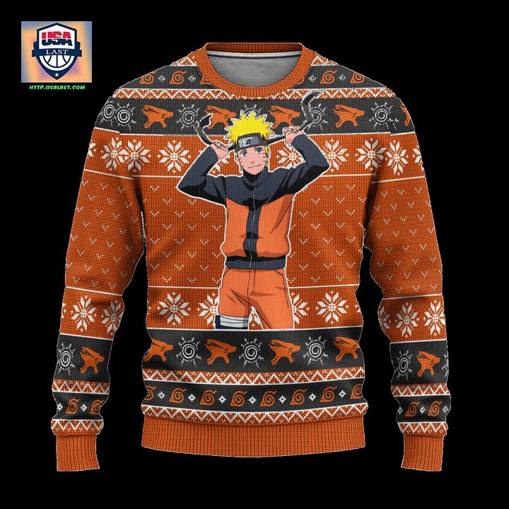 Naruto Uzumaki Anime Ugly Christmas Sweater Naruto Shippuden Xmas Gift