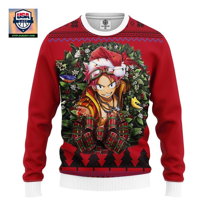 Natsu Drageel Cool Fairy Tail Noel Mc Ugly Christmas Sweater Thanksgiving Gift