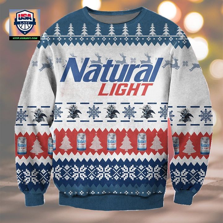 Natural Light Beer White Ugly Christmas Sweater 2022 - Loving click