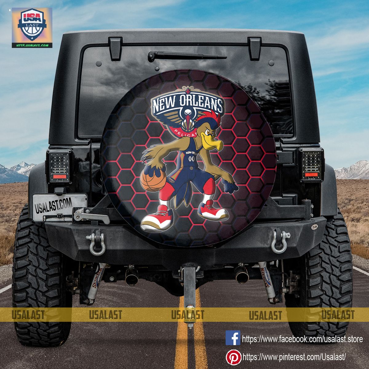 AMAZING New Orleans Pelicans NBA Mascot Spare Tire Cover