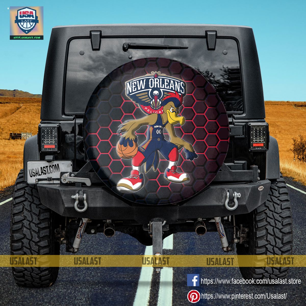 AMAZING New Orleans Pelicans NBA Mascot Spare Tire Cover