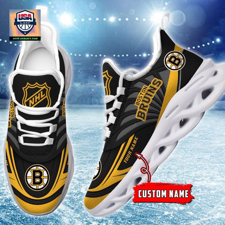 NHL Boston Bruins Personalized Max Soul Chunky Sneakers V1 - Stand easy bro