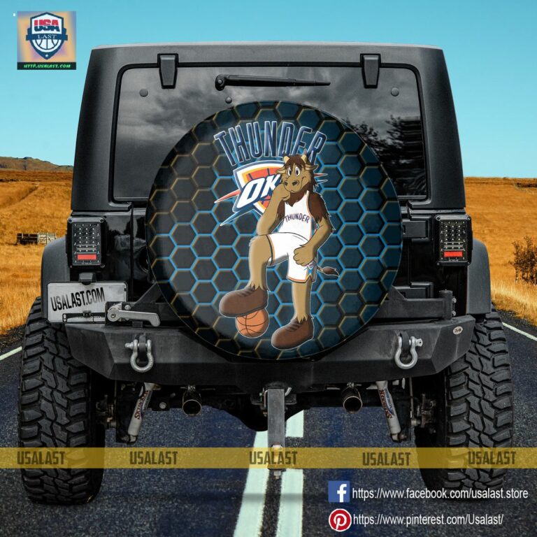 Oklahoma City Thunder NBA Mascot Spare Tire Cover - Nice shot bro