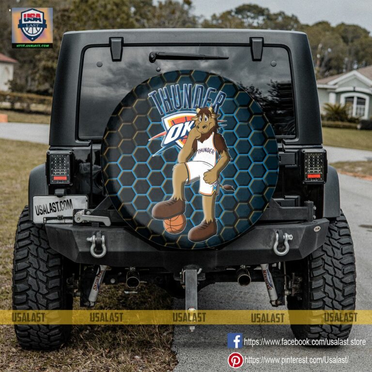 Oklahoma City Thunder NBA Mascot Spare Tire Cover - Sizzling