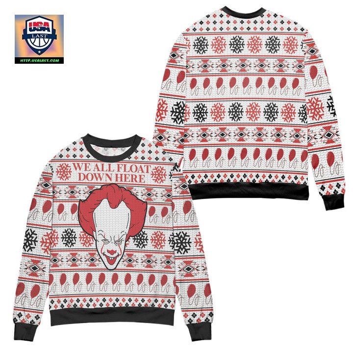 Pennywise We All Float Down Here Ugly Christmas Sweater