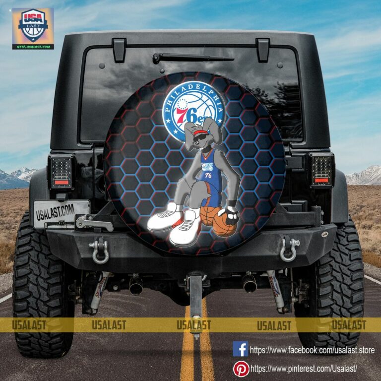 Philadelphia 76ers NBA Mascot Spare Tire Cover - Cutting dash
