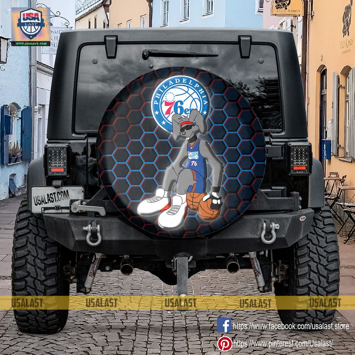 AMAZING Philadelphia 76ers NBA Mascot Spare Tire Cover