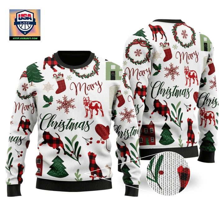 Pitbull Lover Ugly Christmas Sweater 2022 - Super sober