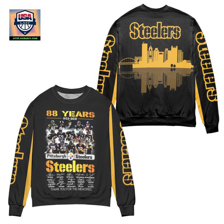 Pittsburgh Steelers Football Team 80 Years Anniversary Ugly Christmas Sweater – Black