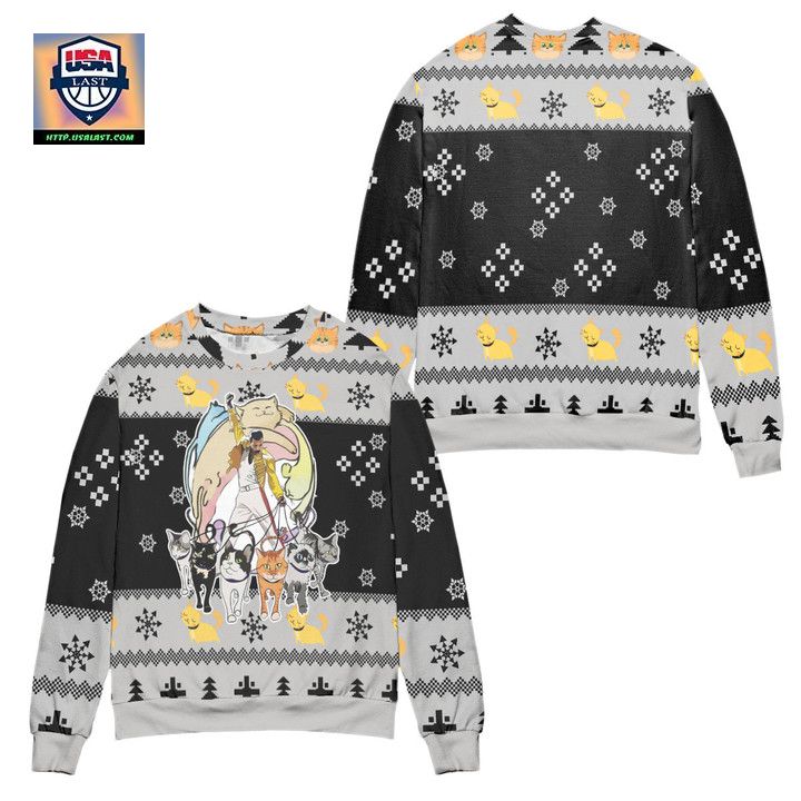 Queens Freddie Mercury Cats Ugly Christmas Sweater - Wow, cute pie