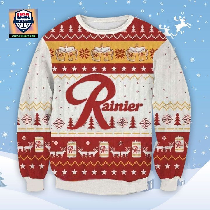 Rainier American Lager Ugly Christmas Sweater 2022 - Stand easy bro