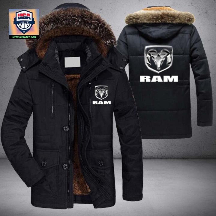 Ram Trucks Logo Brand Parka Jacket Winter Coat