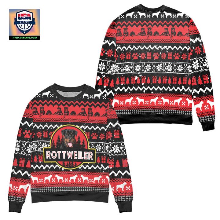 Rottweiler Dog Ugly Christmas Sweater - Unique and sober