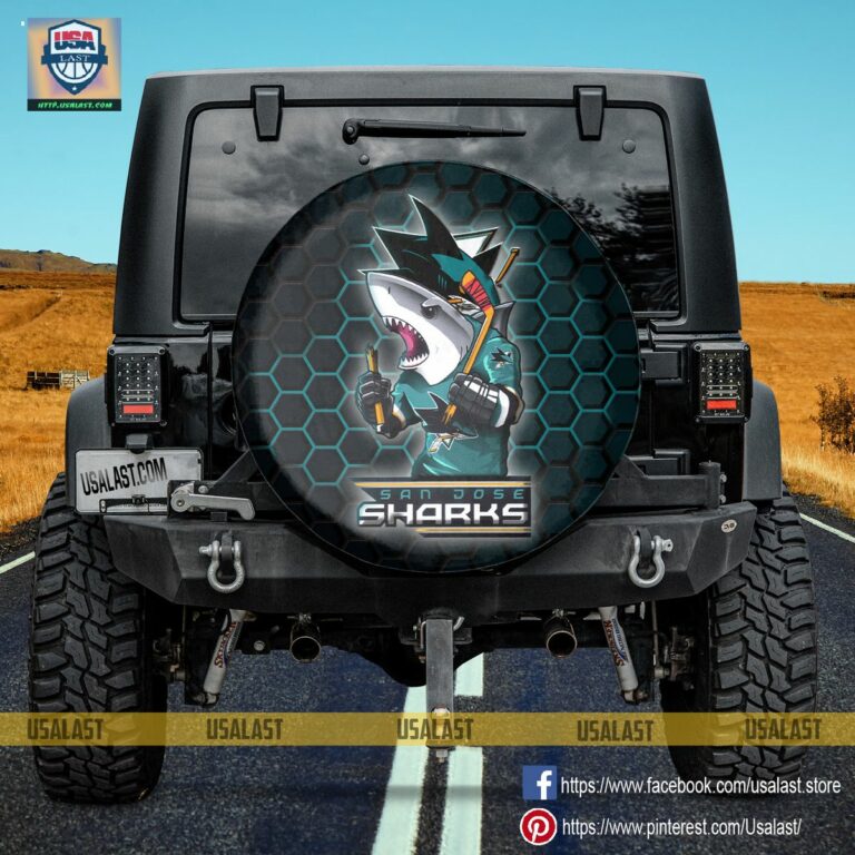 San Jose Sharks MLB Mascot Spare Tire Cover - Stand easy bro