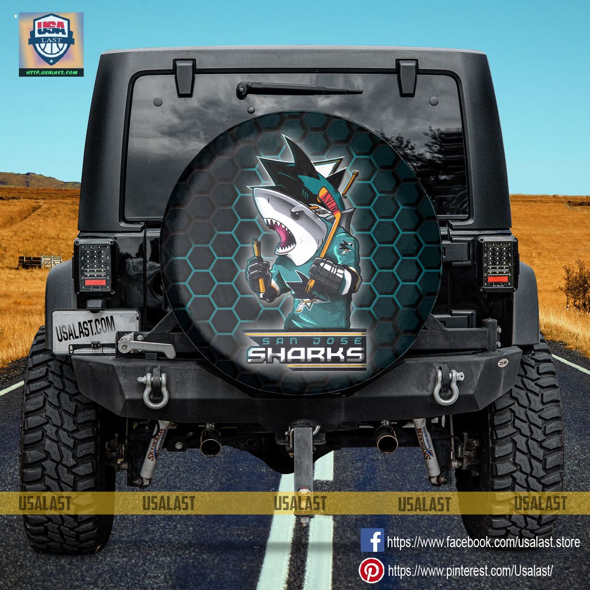 AMAZING San Jose Sharks NHL Mascot Spare Tire Cover
