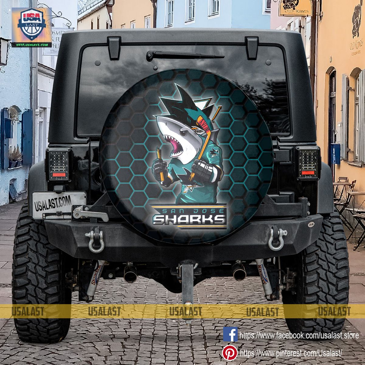 AMAZING San Jose Sharks NHL Mascot Spare Tire Cover