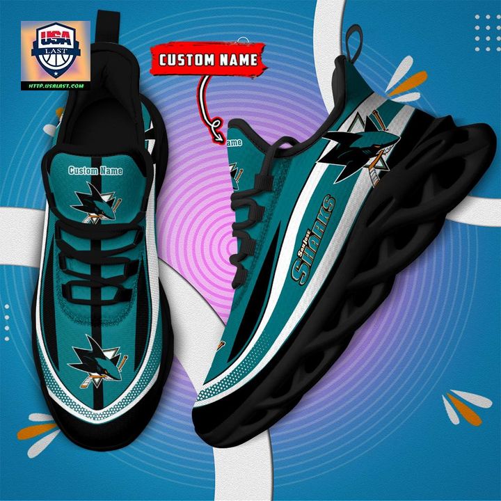 San Jose Sharks NHL Clunky Max Soul Shoes New Model - Nice photo dude