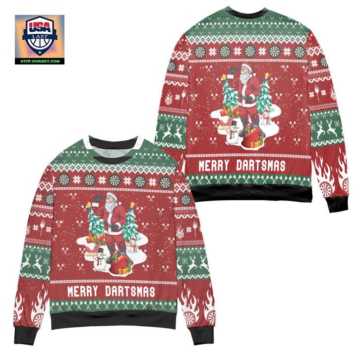 Santa Claus Merry Dartsmas Ugly Christmas Sweater - Wow! This is gracious