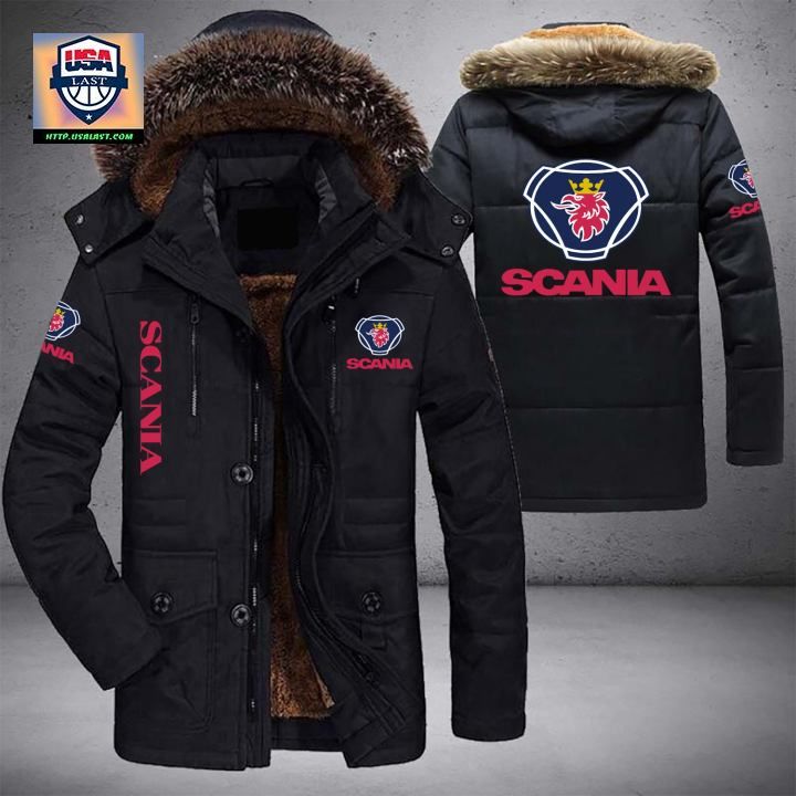 Scania Logo Brand Parka Jacket Winter Coat - Handsome as usual