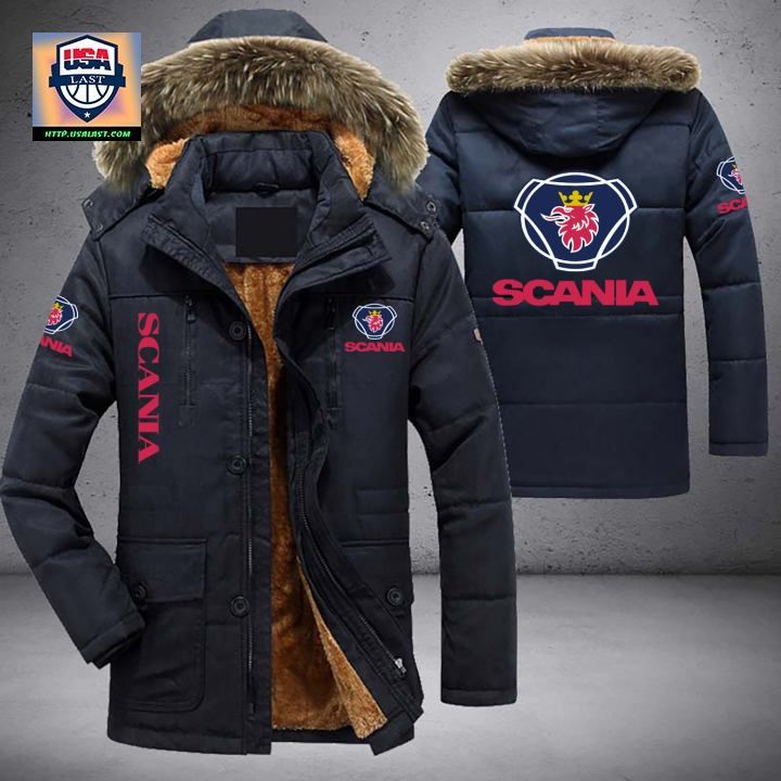 Scania Logo Brand Parka Jacket Winter Coat - Nice shot bro