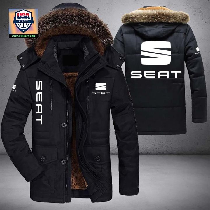 SEAT Logo Brand Parka Jacket Winter Coat