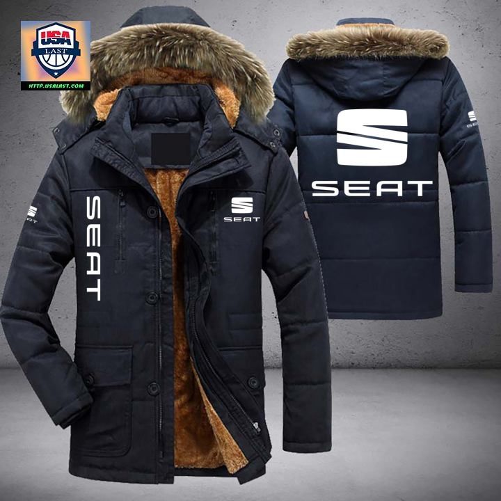 SEAT Logo Brand Parka Jacket Winter Coat - Cutting dash