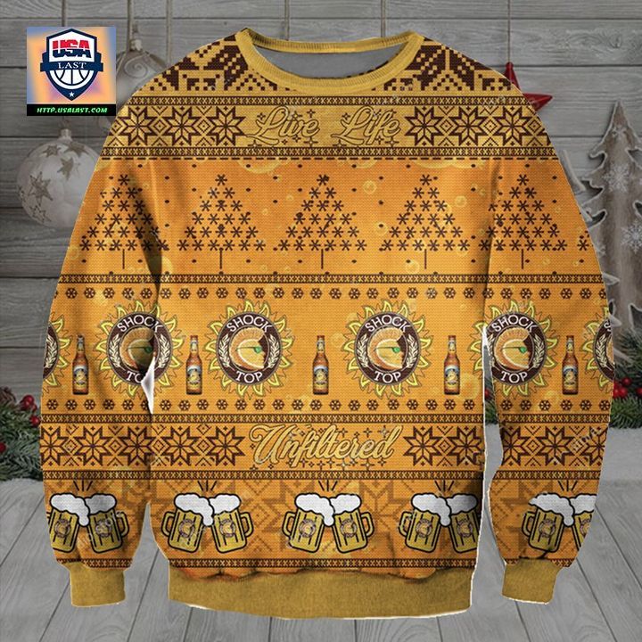 Shock Top Belgian White Beer Ugly Christmas Sweater 2022 - Nice elegant click