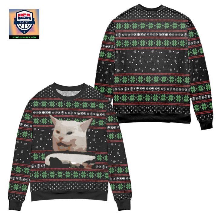 Smudge The Cat Ugly Christmas Sweater - You look so healthy and fit
