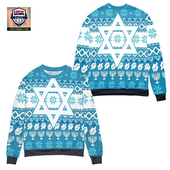 Snowflake And Candles Pattern Ugly Christmas Sweater - Damn good