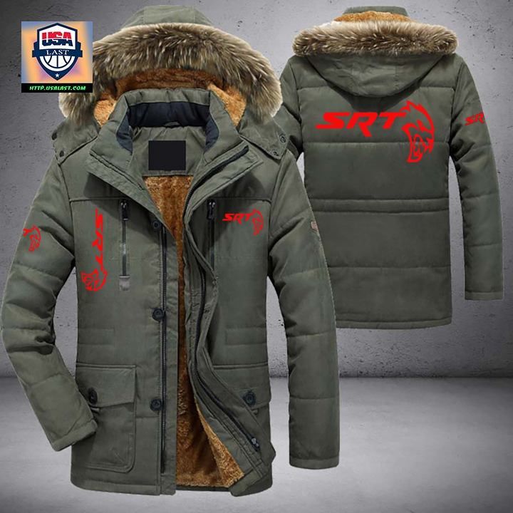 SRT Demon Logo Brand Parka Jacket Winter Coat - Nice photo dude