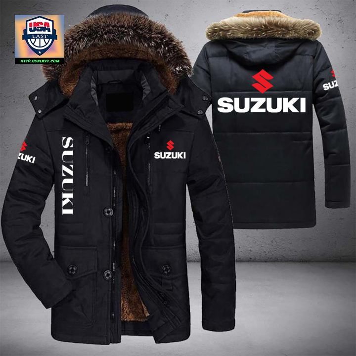 Suzuki Logo Brand Parka Jacket Winter Coat