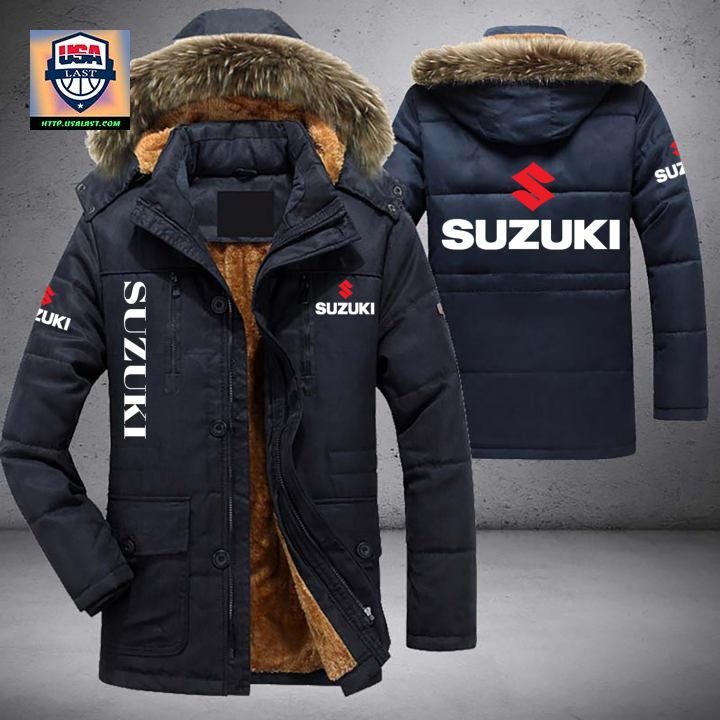 Suzuki Logo Brand Parka Jacket Winter Coat - Beauty queen