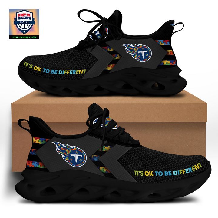 Tennessee Titans Autism Awareness It’s Ok To Be Different Max Soul Shoes