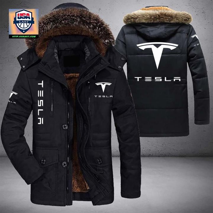 Tesla Logo Brand Parka Jacket Winter Coat